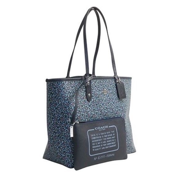 NWT COACH Reversible City Tote Ranch Floral Print - Picture 5 of 8